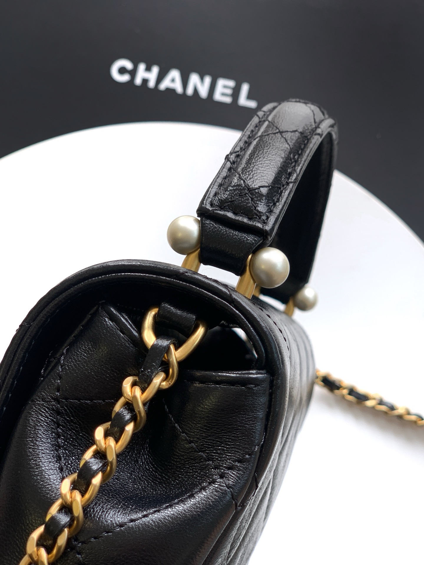Ch@nel Pearl Flap Bag-19*20*7CM