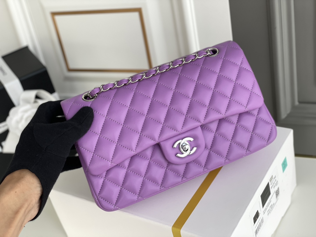 Ch@nel Flap Bag-Lambskin Leather-25CM