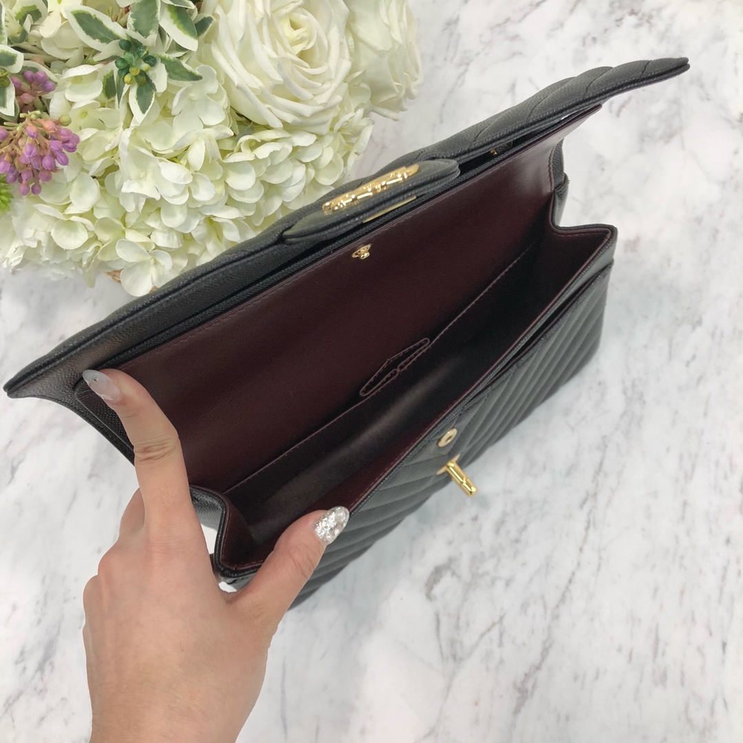 Ch@nel Flap Bag-Caviar Leather-25CM