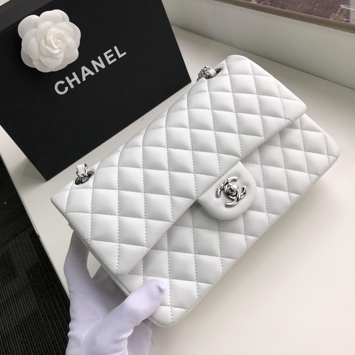 Ch@nel Flap Bag-Lambskin-25CM