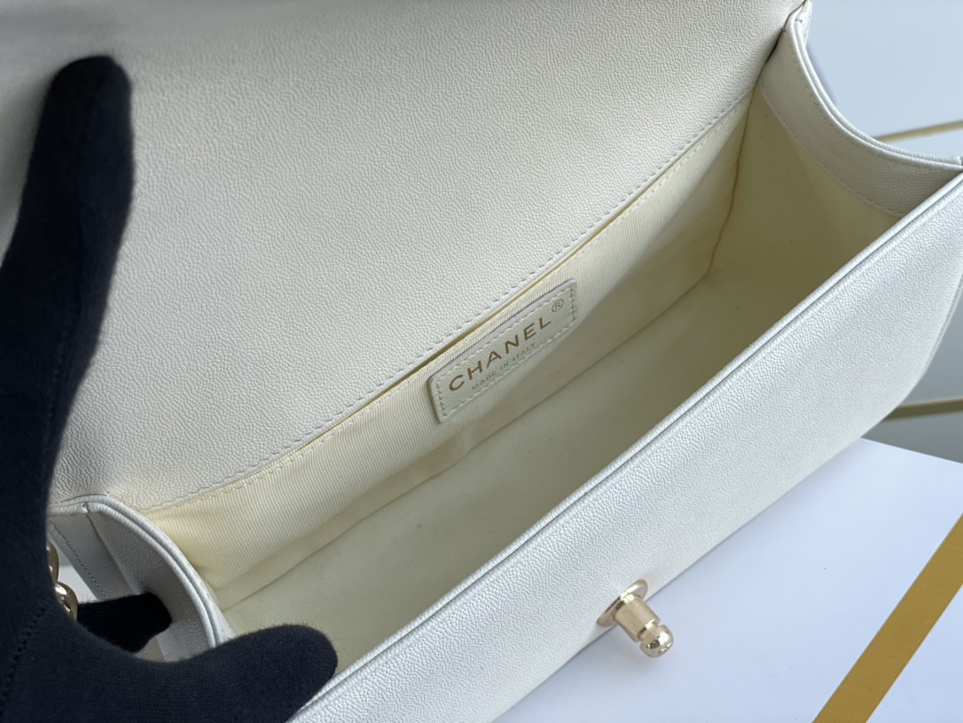 Ch@nel Boy Bag-Caviar-25CM