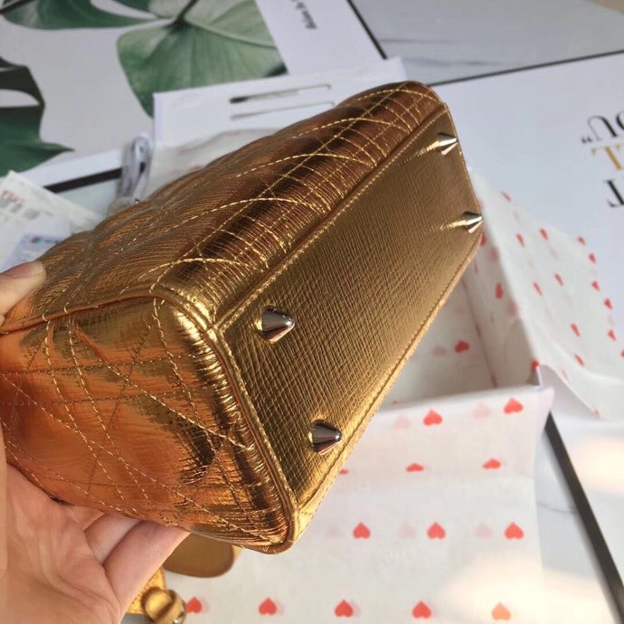 lady D*or bag-gold hardware-20*16.5*8cm