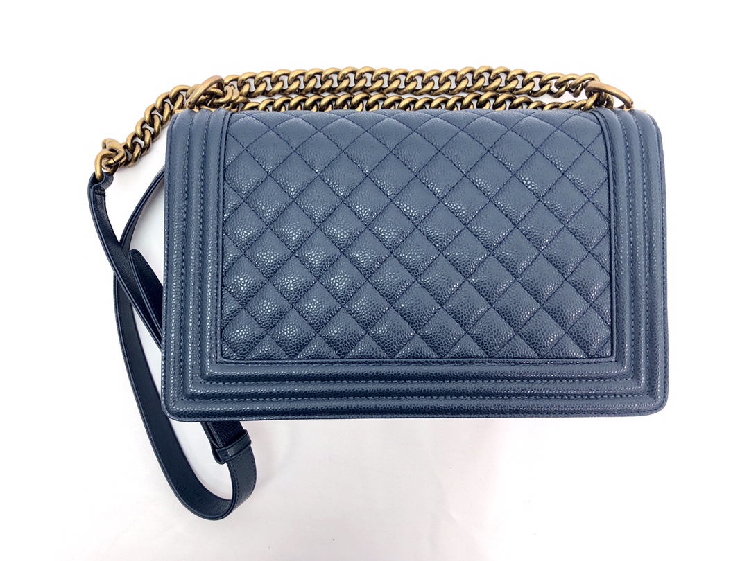 Ch@nel Boy Bag-Caviar-28CM