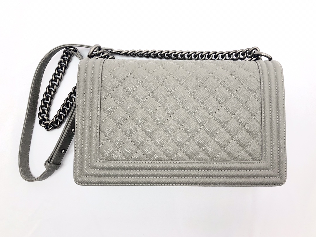 Ch@nel Boy Bag-Caviar-28CM