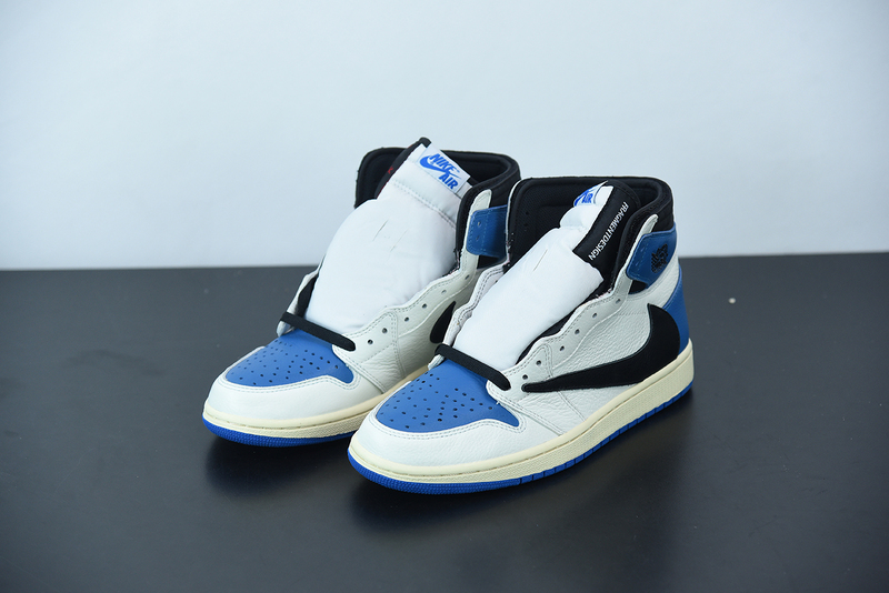TRAVIS SCOTT X FRAGMENT X AIR JORDAN 1 HIGH OG SP MILITARY BLUE DH3227-105 (WITH UPDATED BOX)