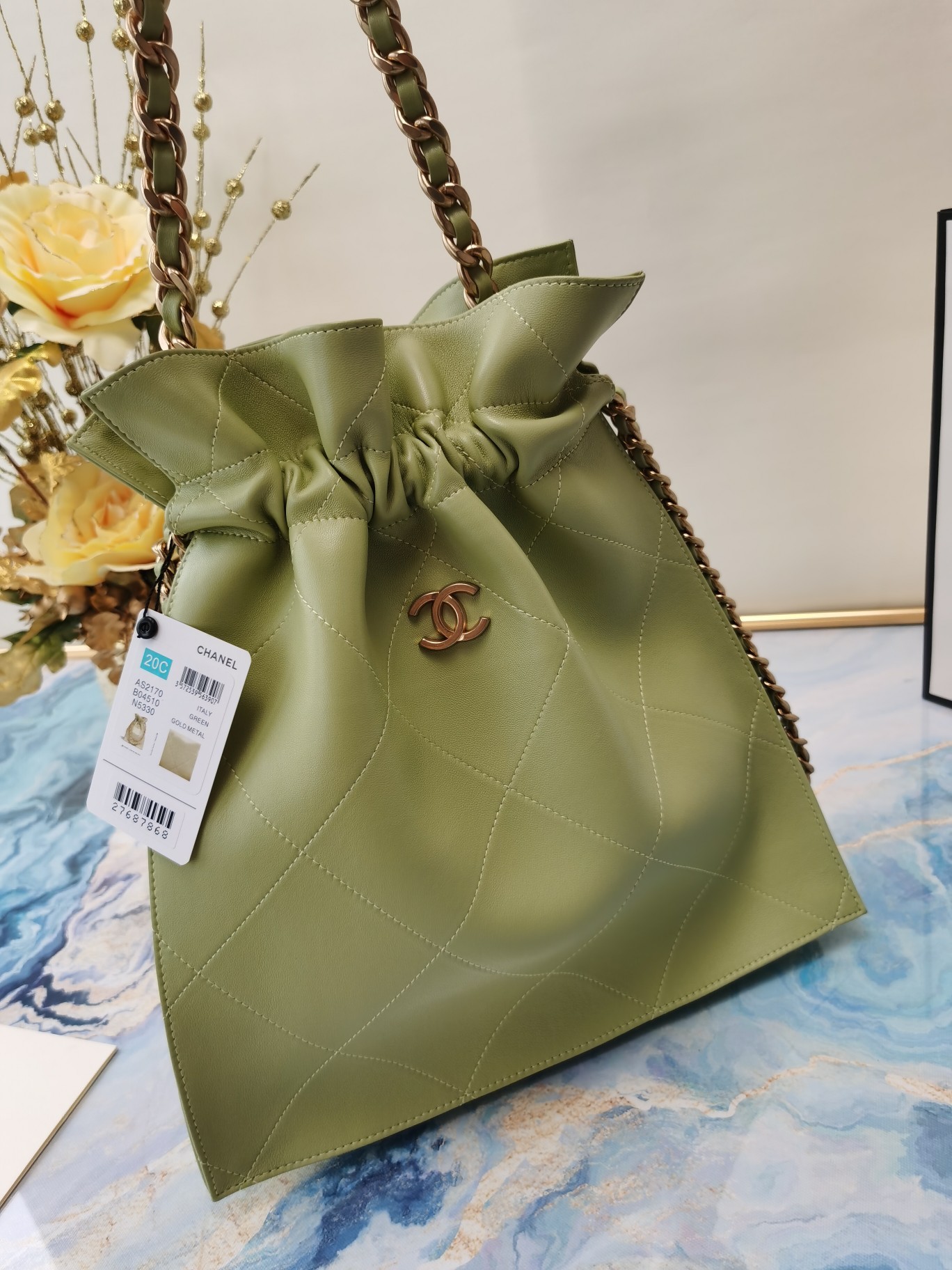 Ch@nel Drawstring Bag