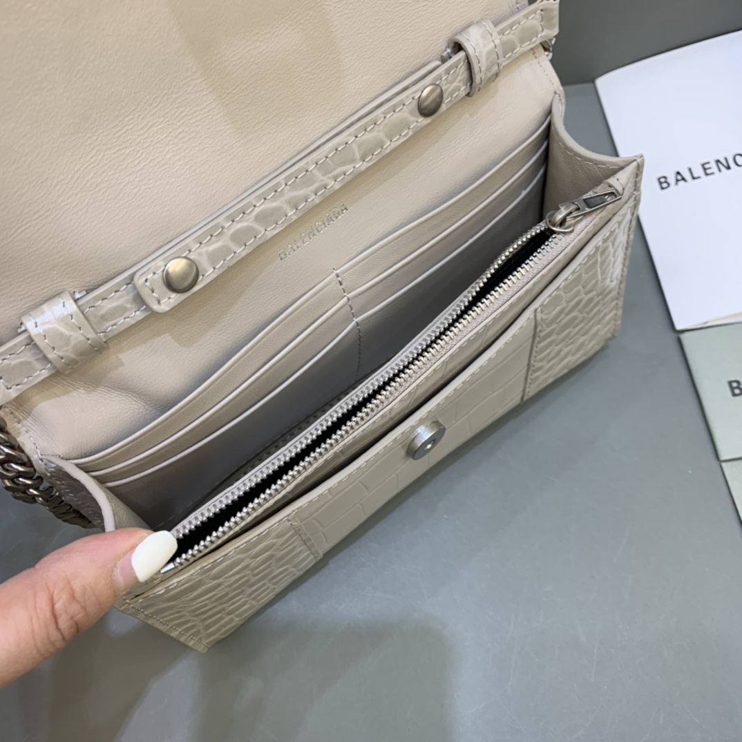 Ba*len*cia*ga hourglass wallet on chain-19*4*12cm