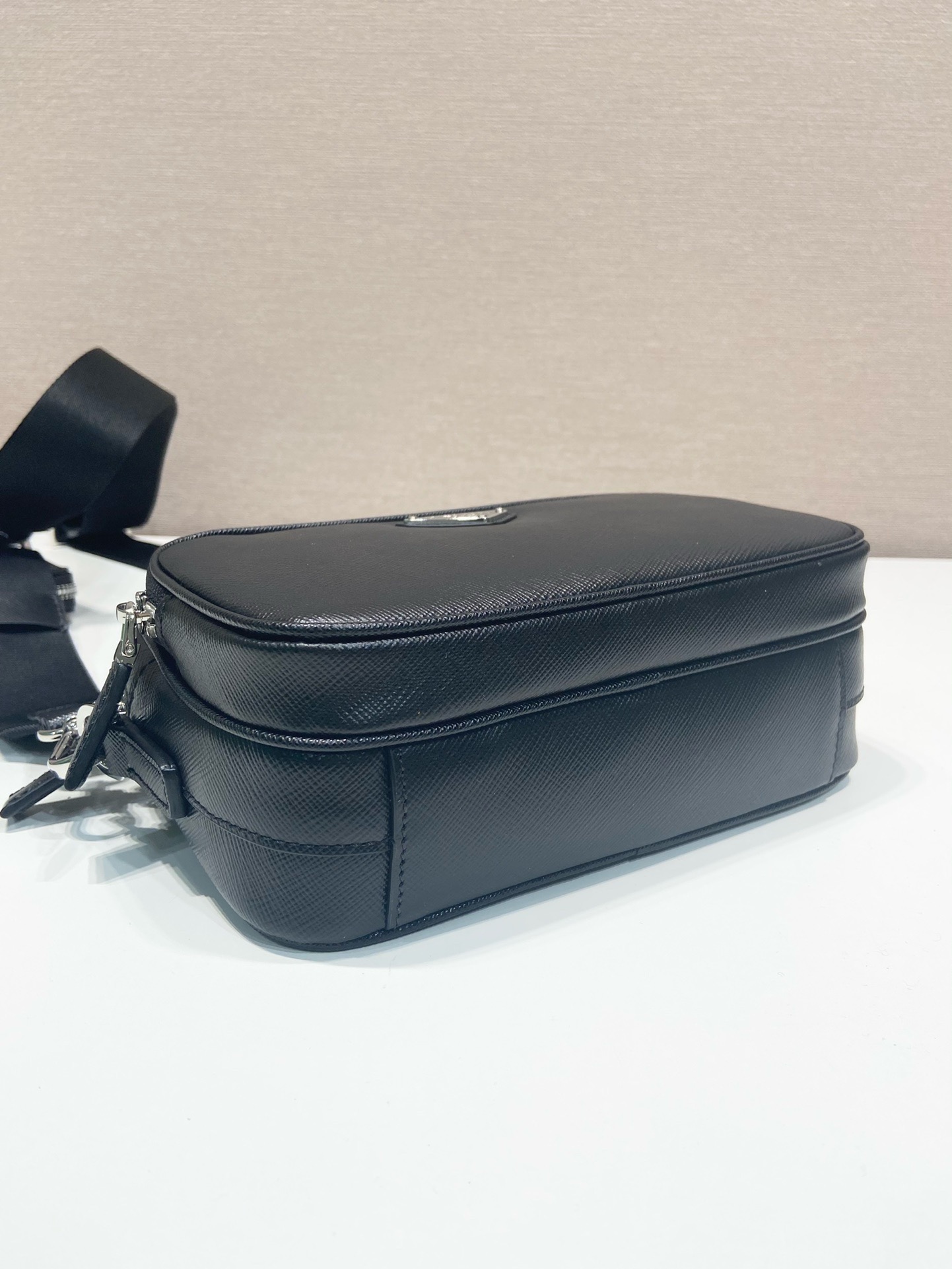Pra*a shoulder bag saffiano travel nero black-2vh170-20*13.5*7cm