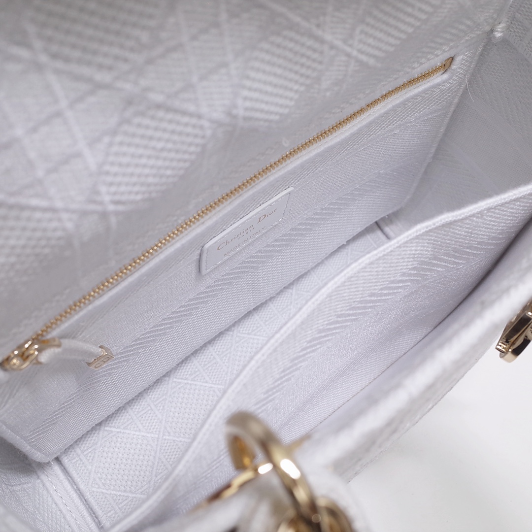 lady D*or handle bag with gold hardware-24cm