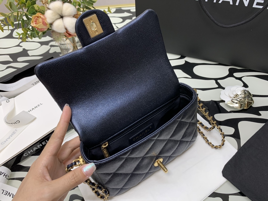 Ch@nel Flap Bag-13*19*6CM