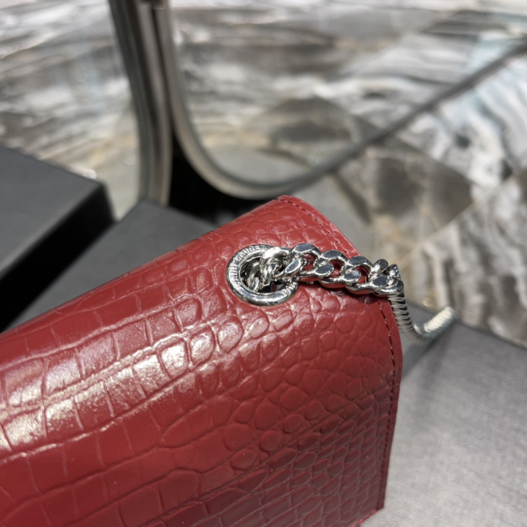 Y*L kate medium with tassle in crocodile leather-20x13.5x5.5ccm