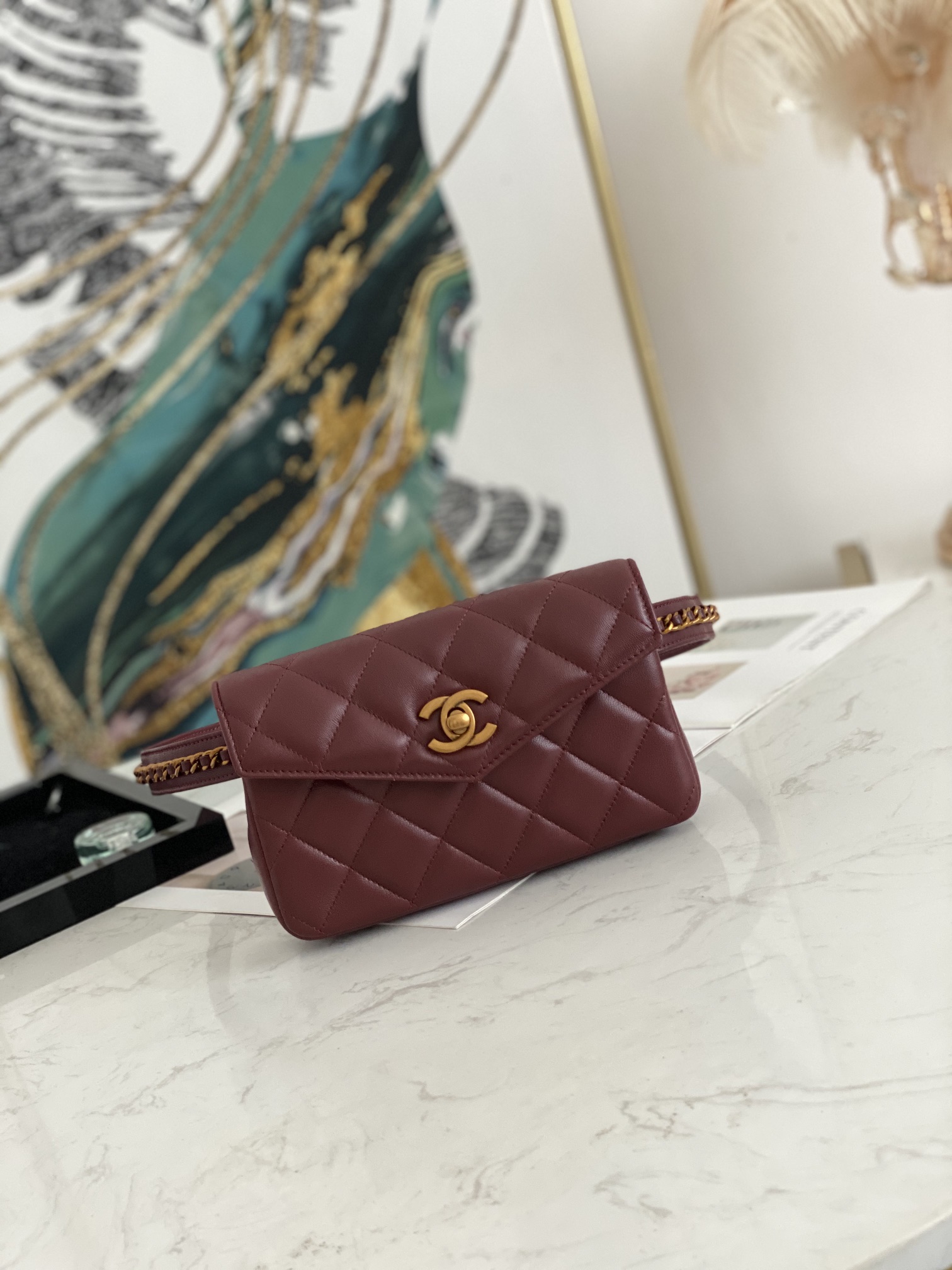 Ch@nel Waist Bag-18*3.5*12CM