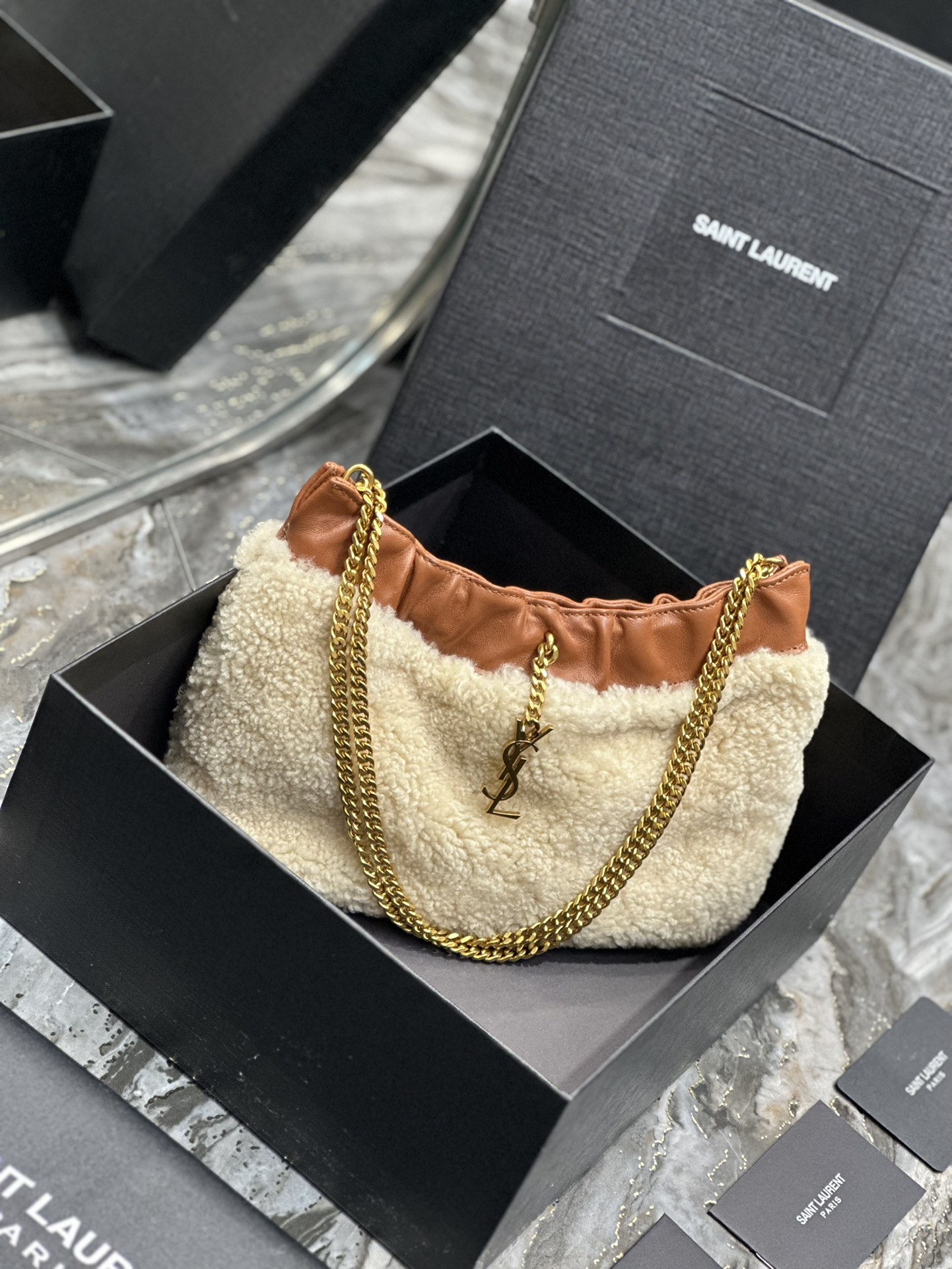 Y*L mini leather shoulder bbag-24x14x4cm