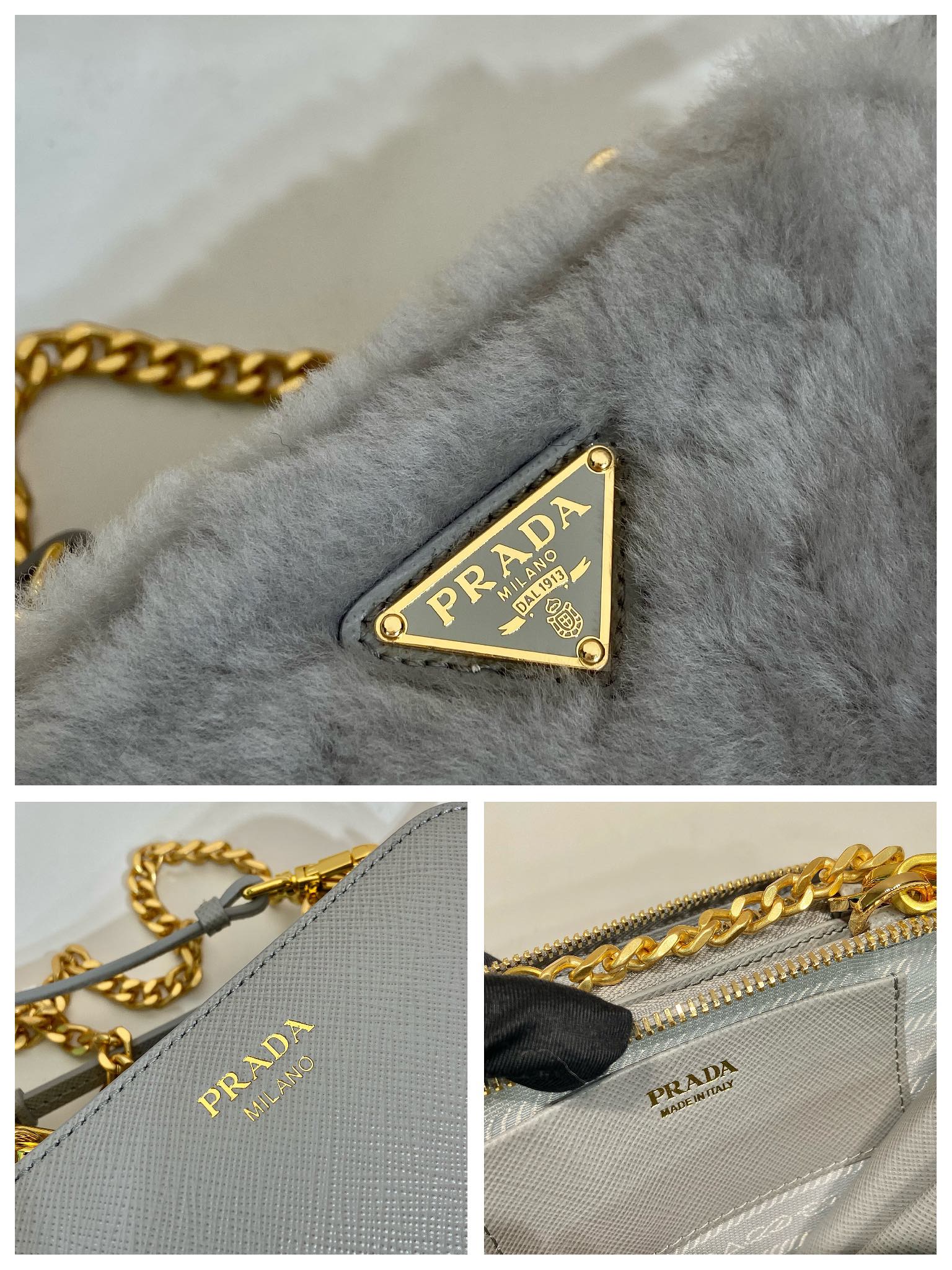 Pra*a 1nr015 double triangle bag -15*10*5cm