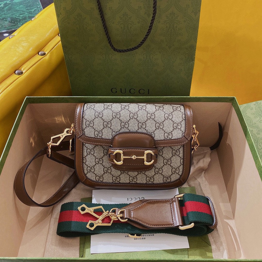 G*u*i 1955 horsebit shoulder bag-20.6*14.4*5.1cm