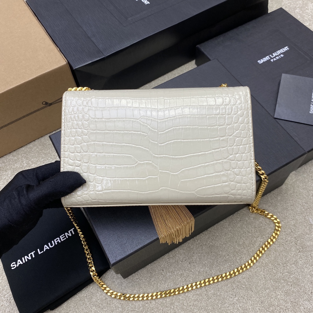 Y*L kate with tassle in crocodile-20x13.5x5.5ccm