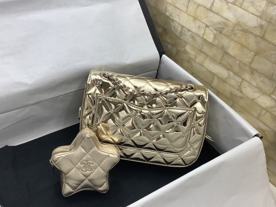 Ch@nel 2024SS Mini Flap Bag & Star Coin Purse-20*15*4CM