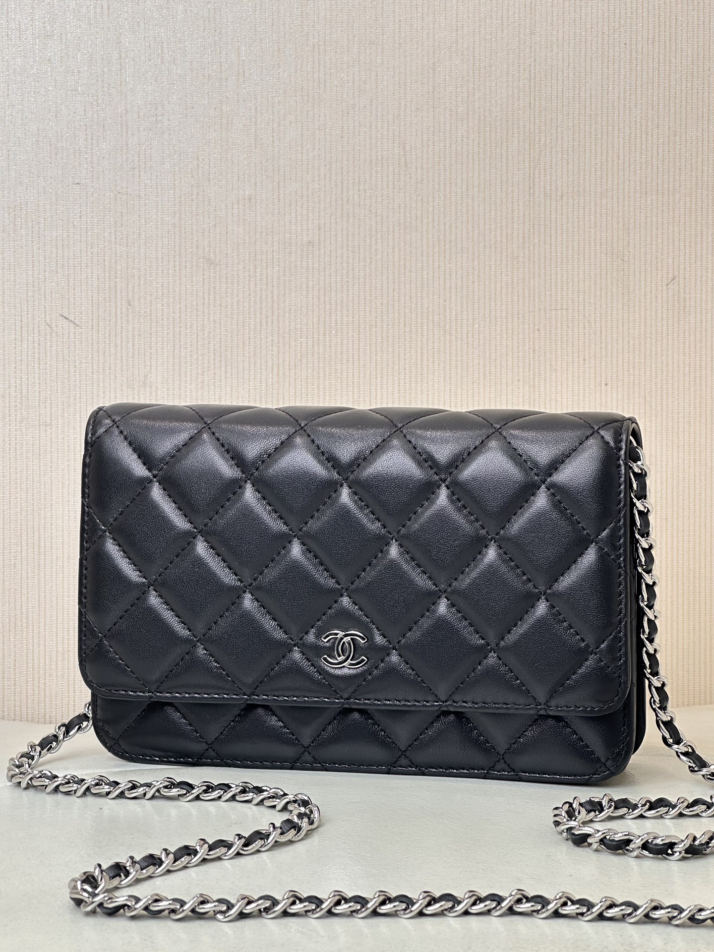 Ch@nel Wallet On Chain-Lambskin Leather-Silver Hardware-19*12*3.5CM