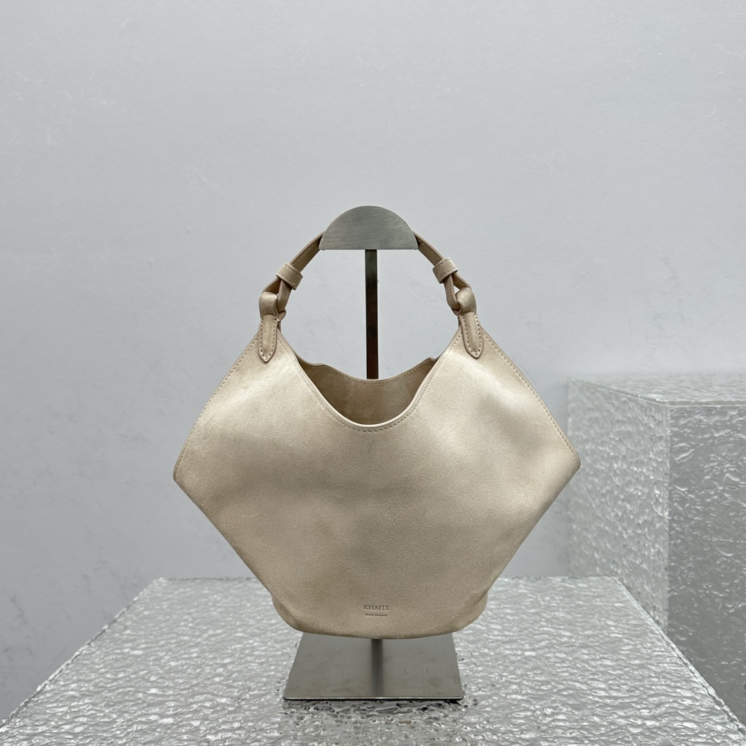 Khaki Lotus Mini Matte Handbag-16*16*15CM