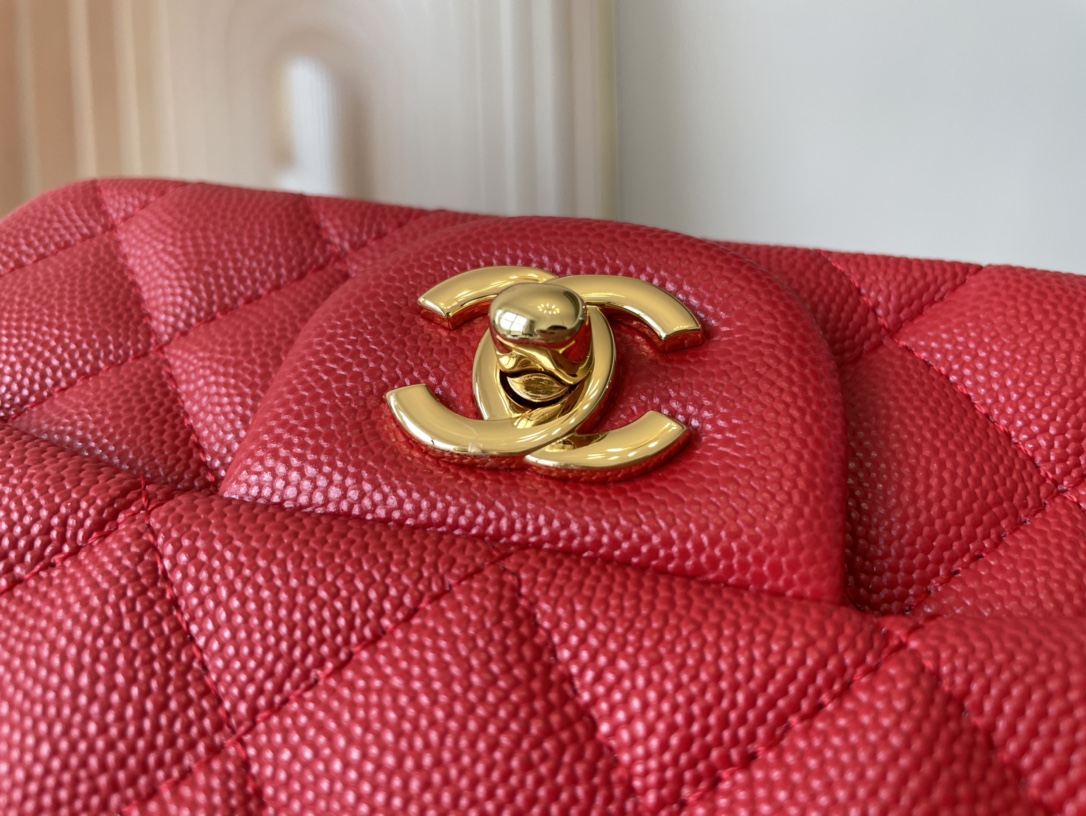 Ch@nel Flap Bag-Caviar Leather-17CM