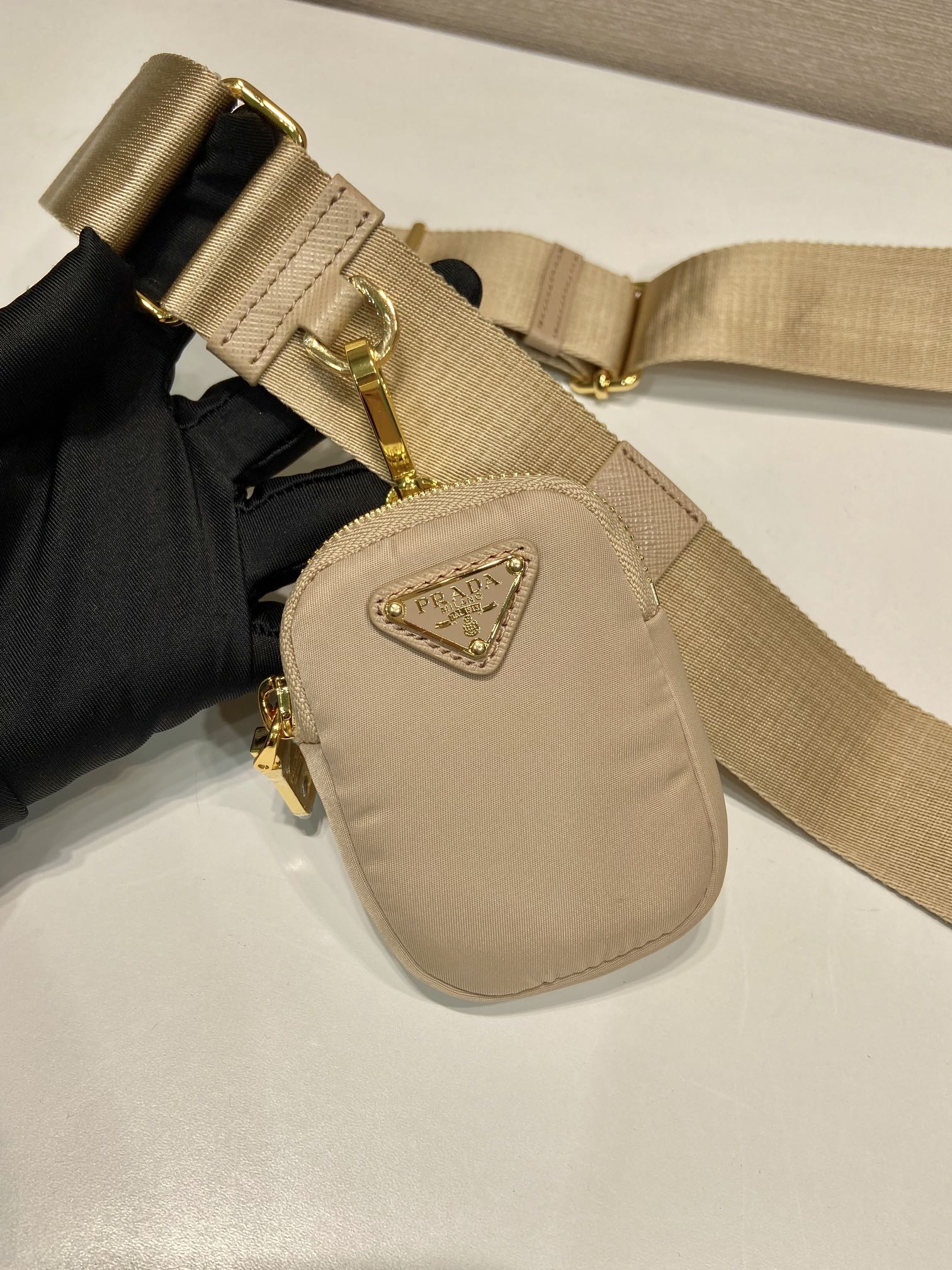 Pra*a nylon hobo bag-1bh204-22*12*6cm