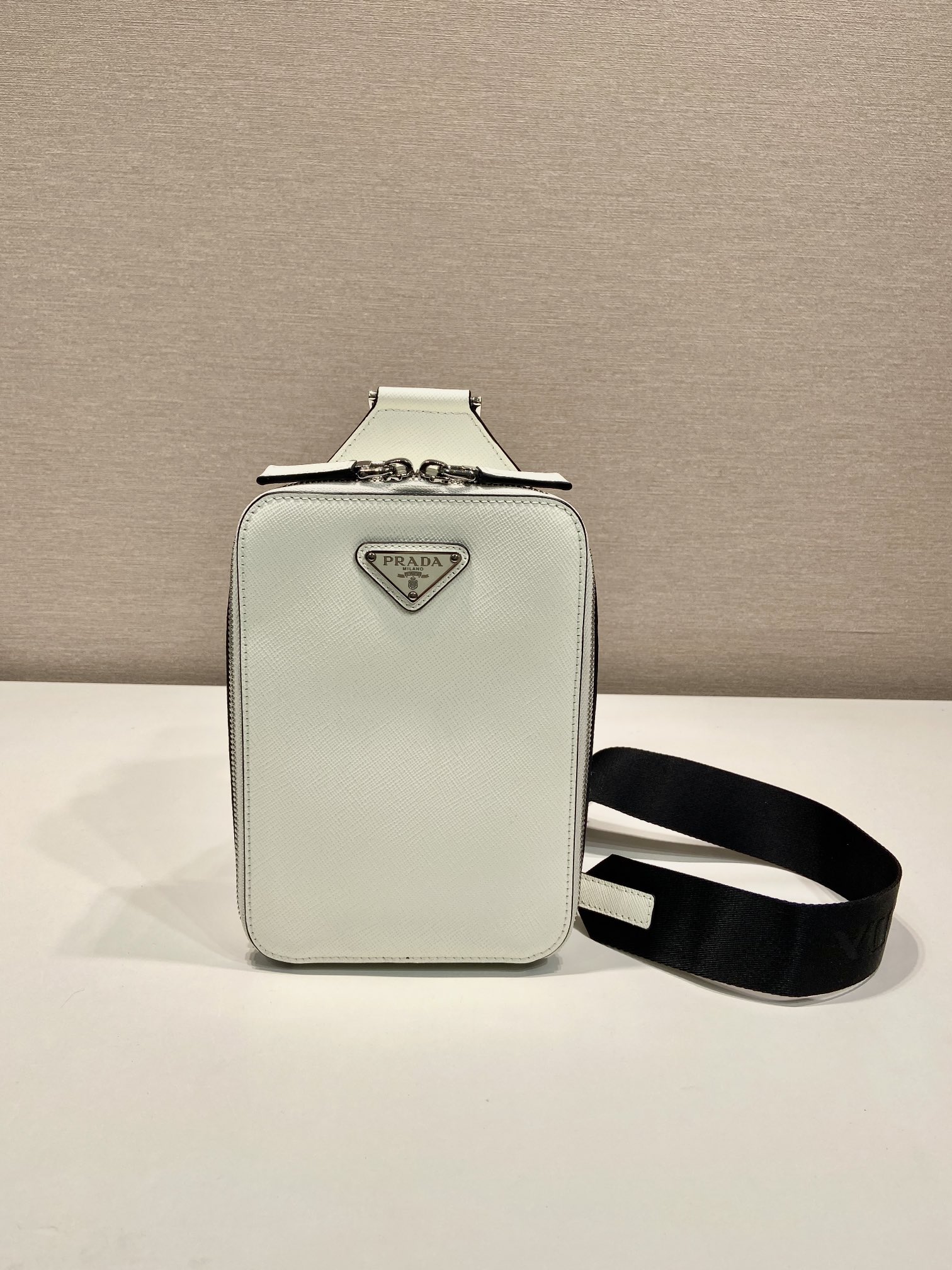 Pra*a 2vz106 Pra*a brique saffiano leather bag-14*20*5cm