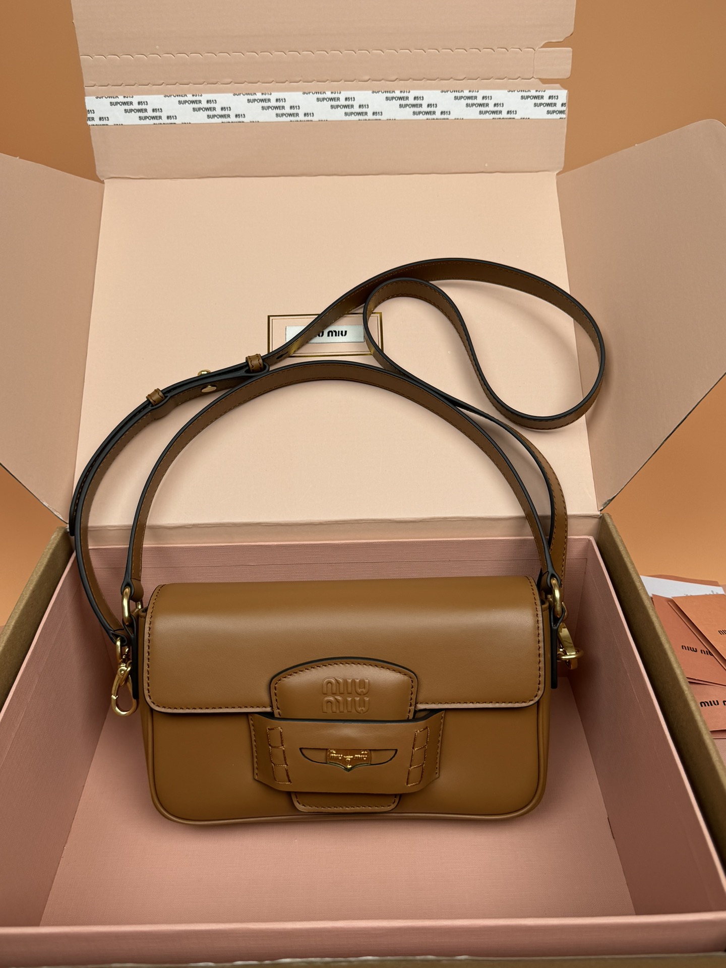 M1um1u penny leather bag-23*12.5*5cm