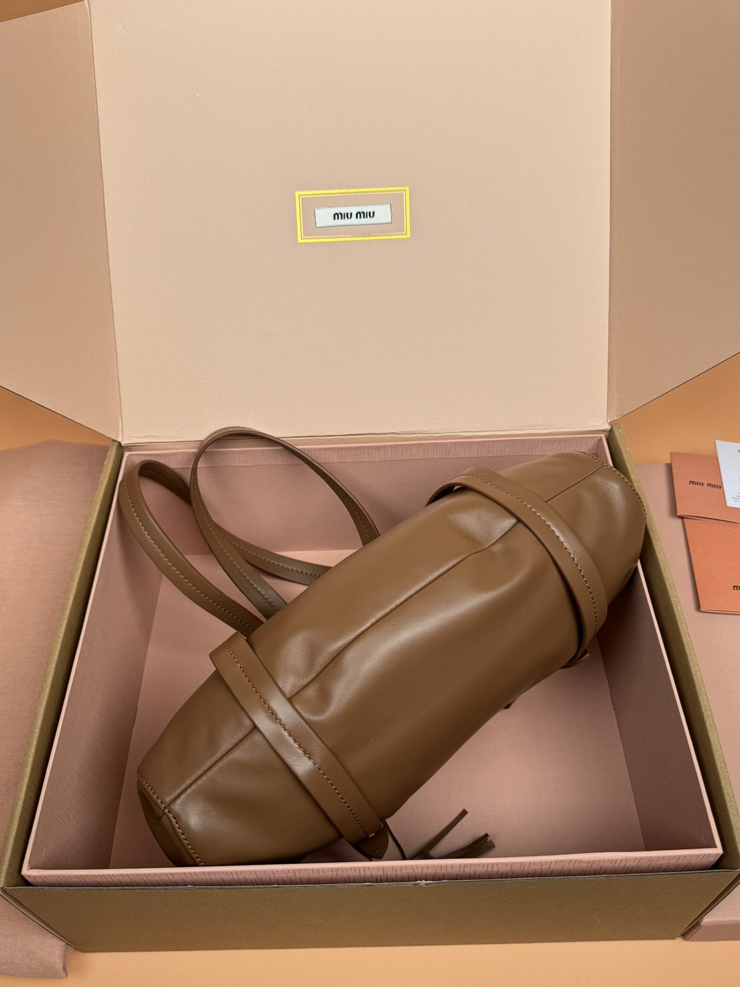 M1um1u joie nappa leather bag-32*16*10.5cm