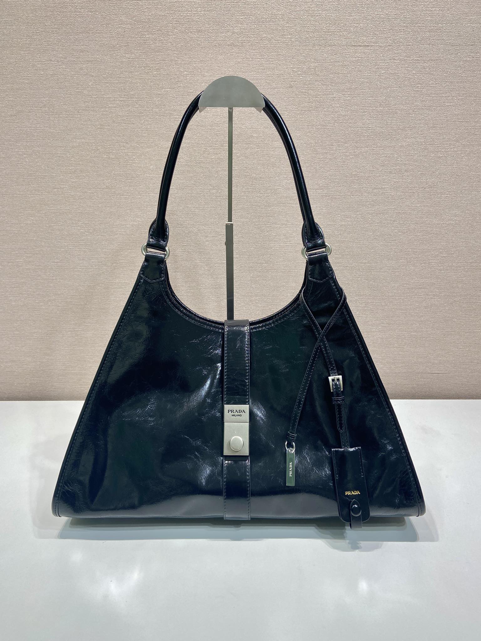 Pra*a leather tote bag-1bg570-39*24.5*14cm