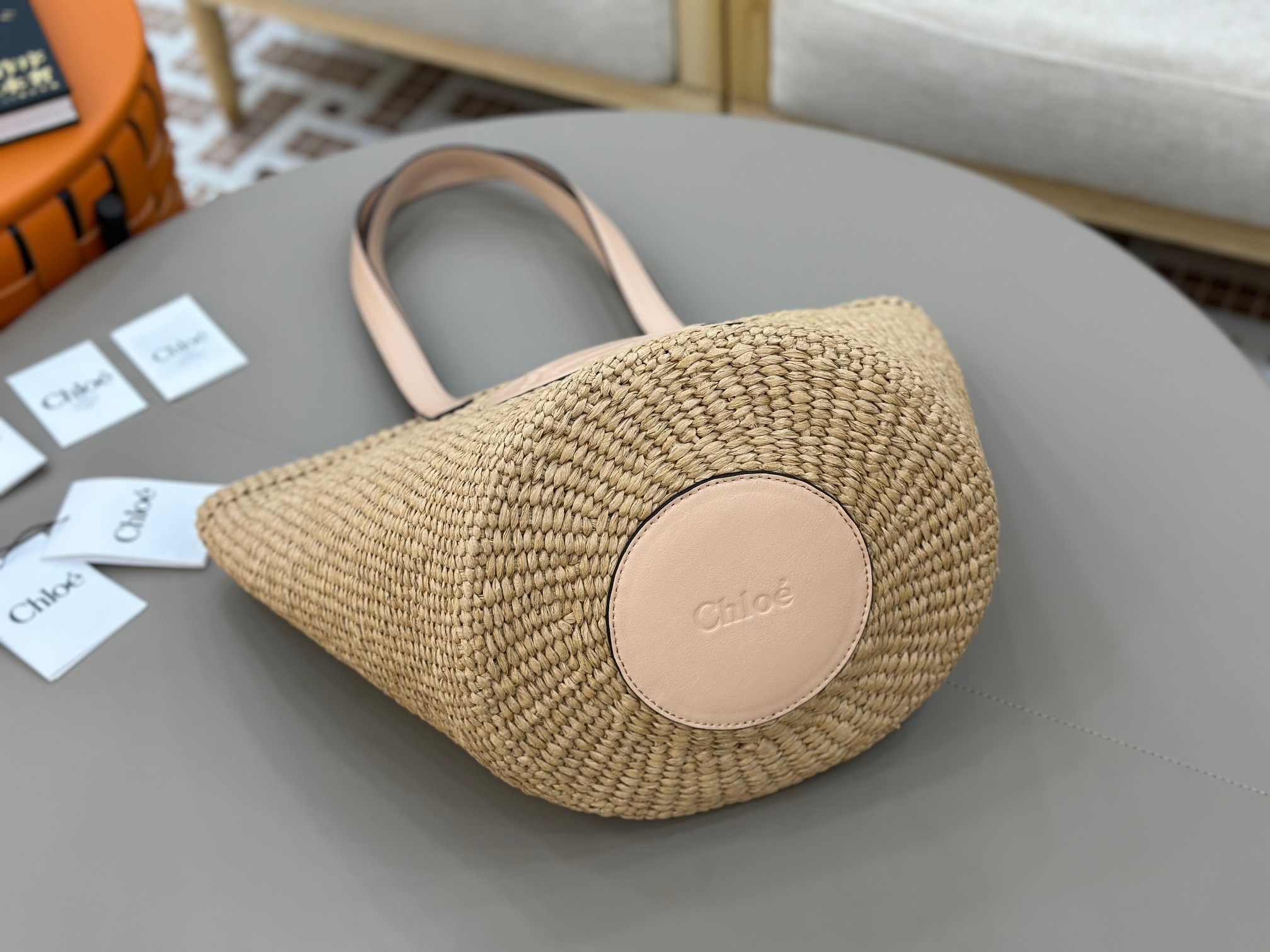 Ch10é horse medal basket in natural fibers-46*27*30cm