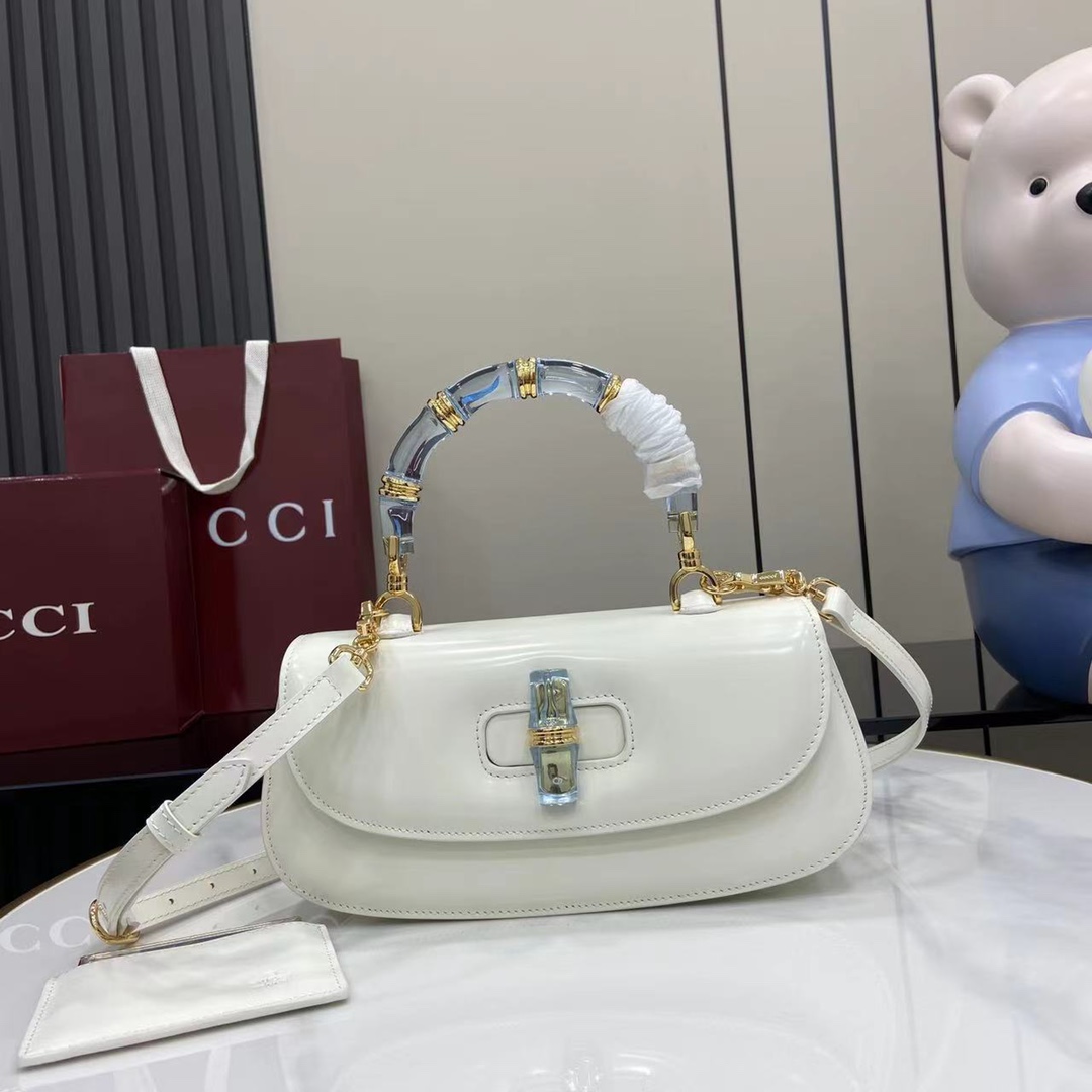 Gvc*1 bamboo diva bag in lilac leather -26.5*13*8cm