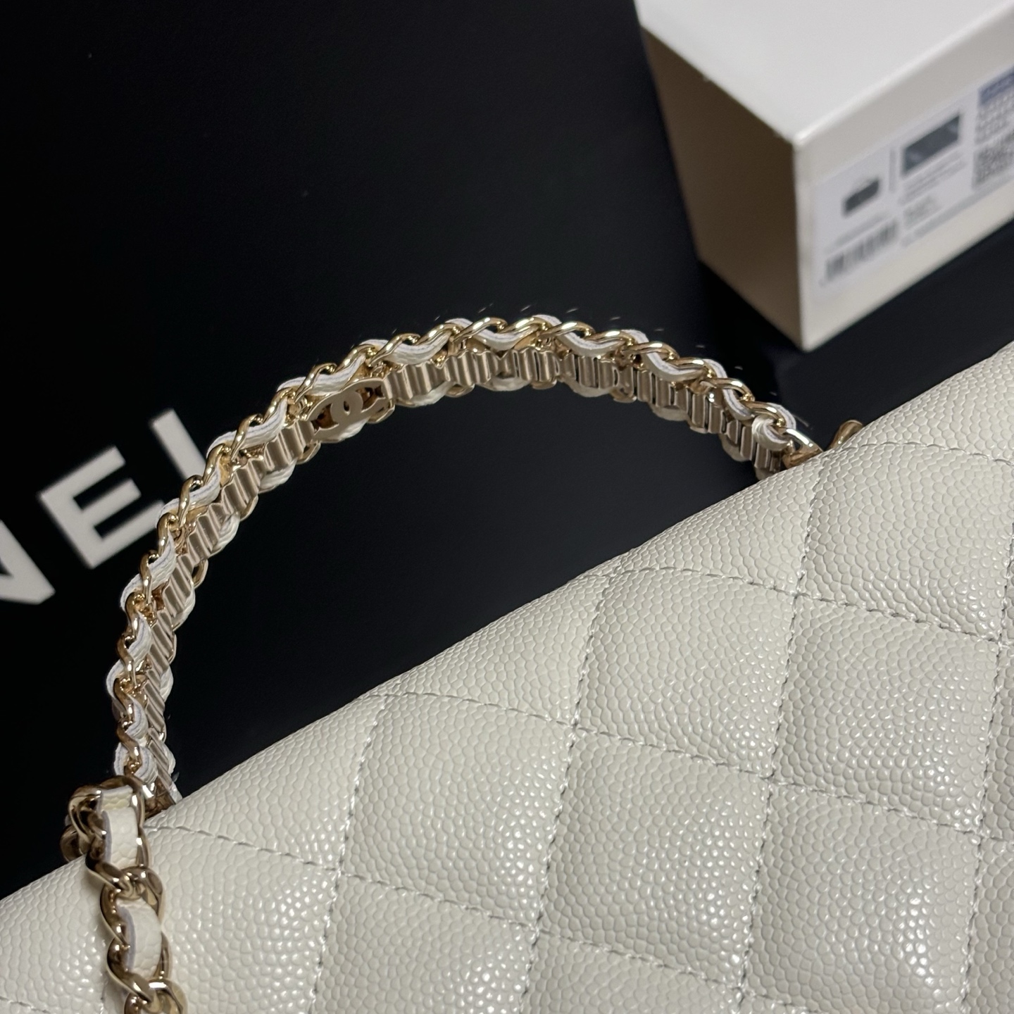 Ch@Nel Caviar Quilted Crystal CC Wallet On Chain-13*19.5*3.5CM