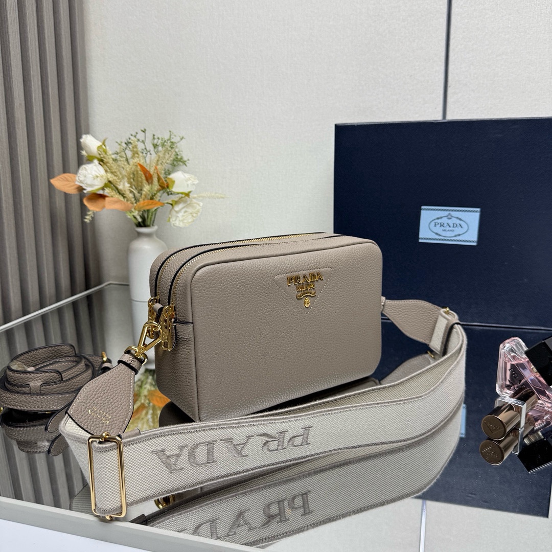 Pra*a Leather Shoulder Bag-1BH082-22*14*8CM