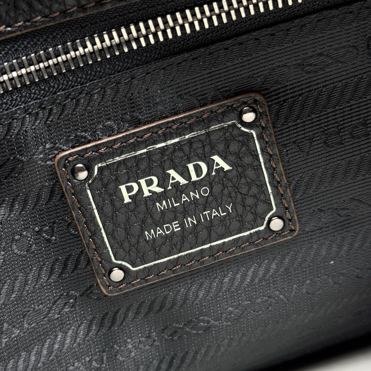 Pra*a Black Large Leather Aimèe Shoulder Bag-1BC280-36*20*11CM