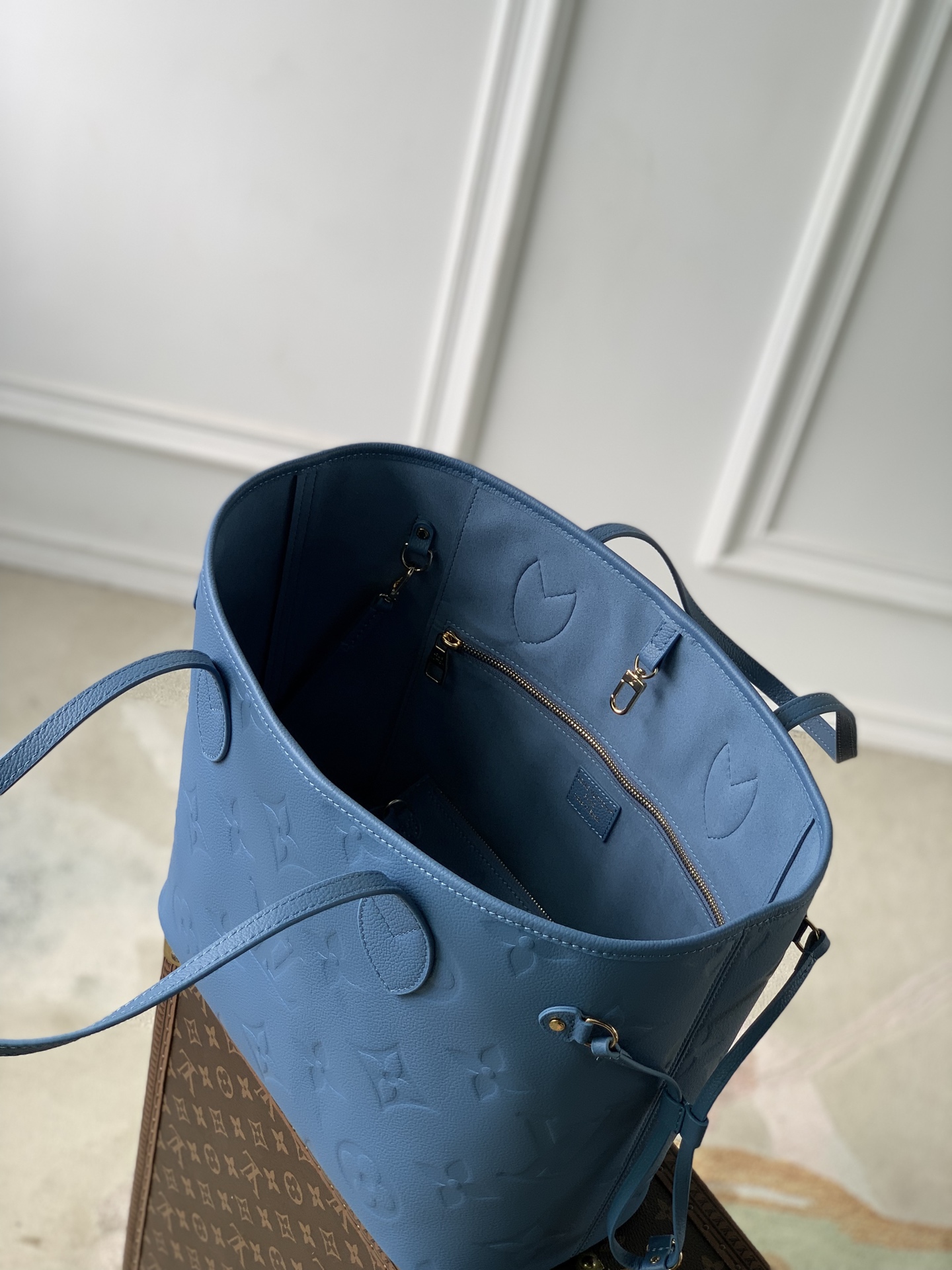 L0vis Vvtt0n Neverfull BB Bandouliere Inside Out Leather Tote-26.5x16.5x11CM
