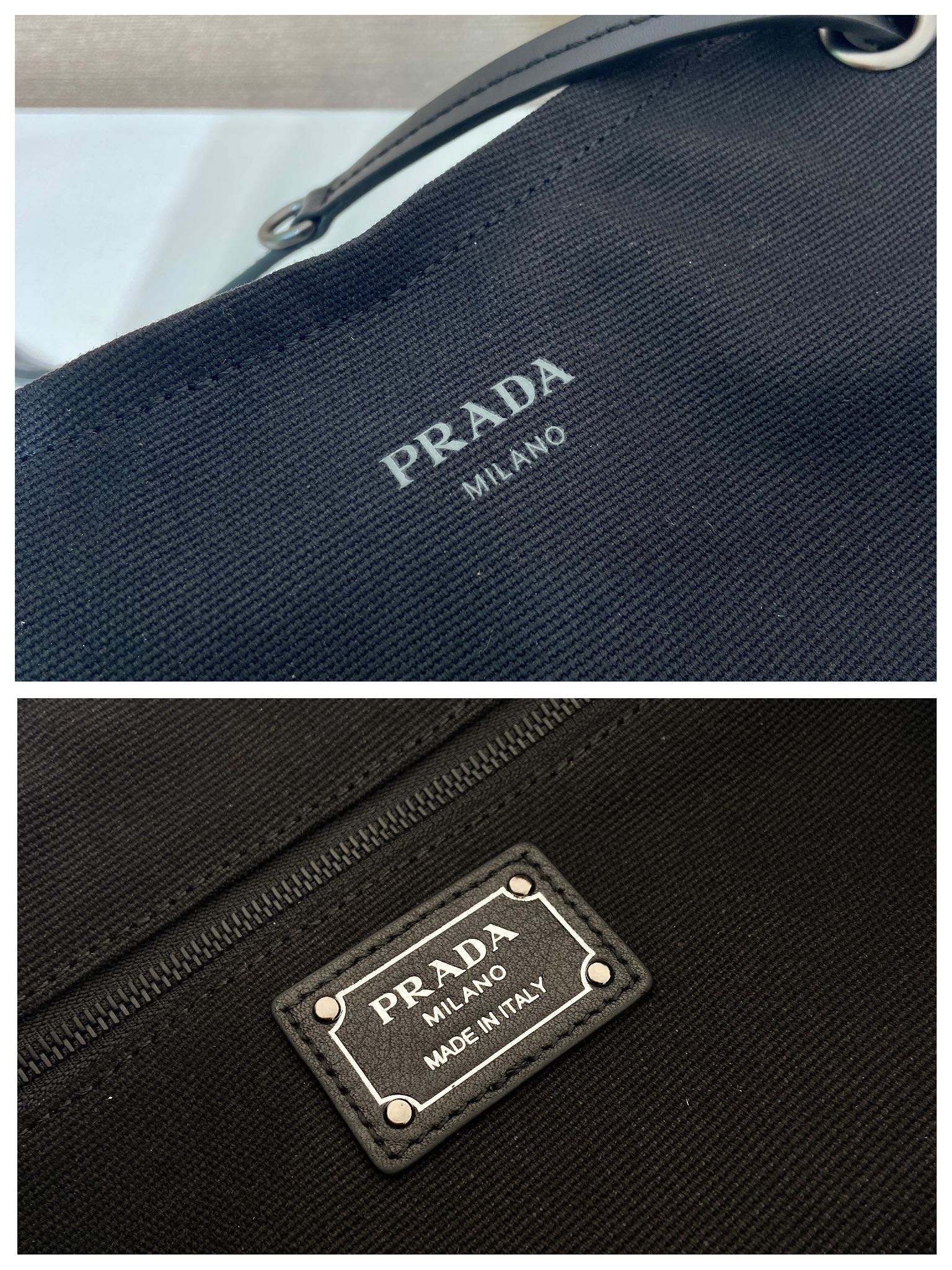 Pra*a Large Route Leather Tote Bag-1BC293-39*33CM