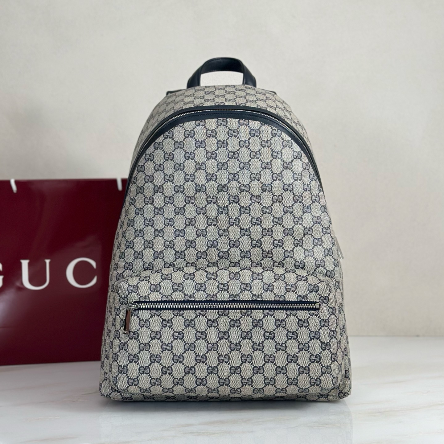 Gvc*1 Essence Classic Medium Backpack in Blue GG Canvas-34*45*17CM